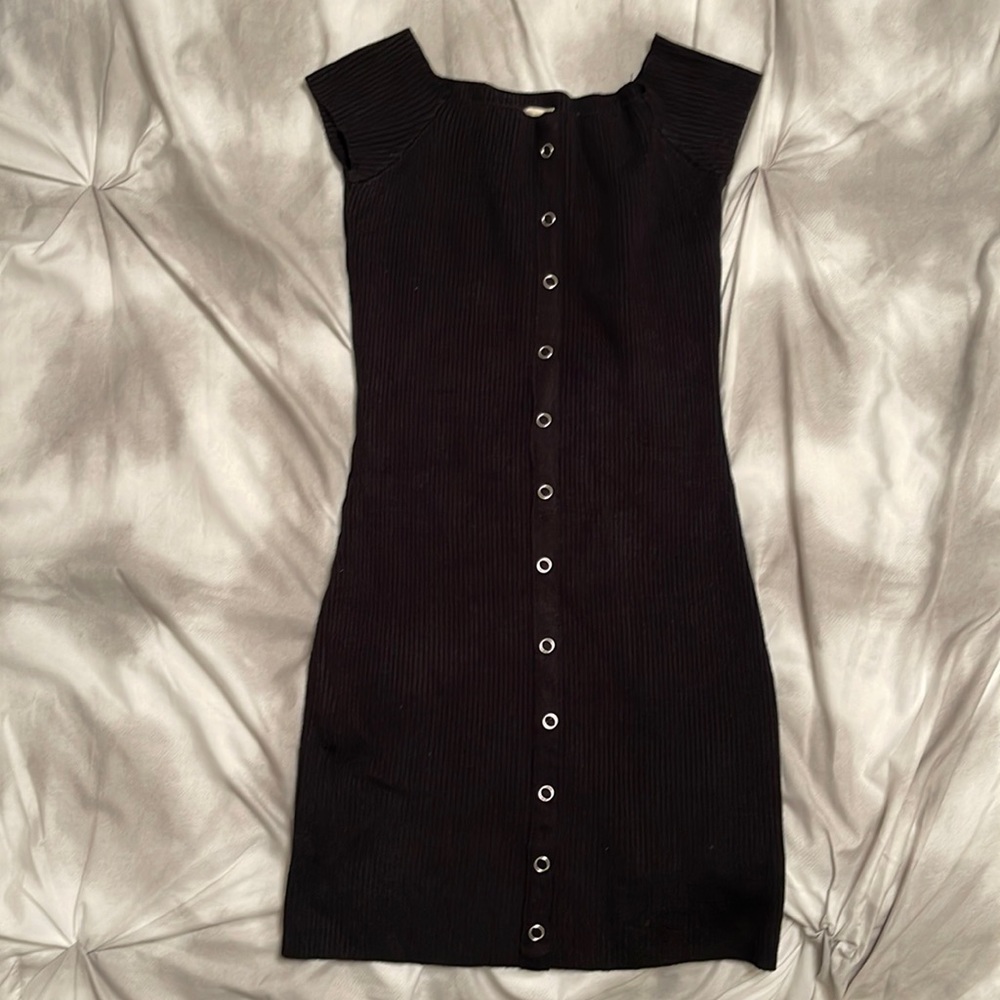 Pull over black sweater dress